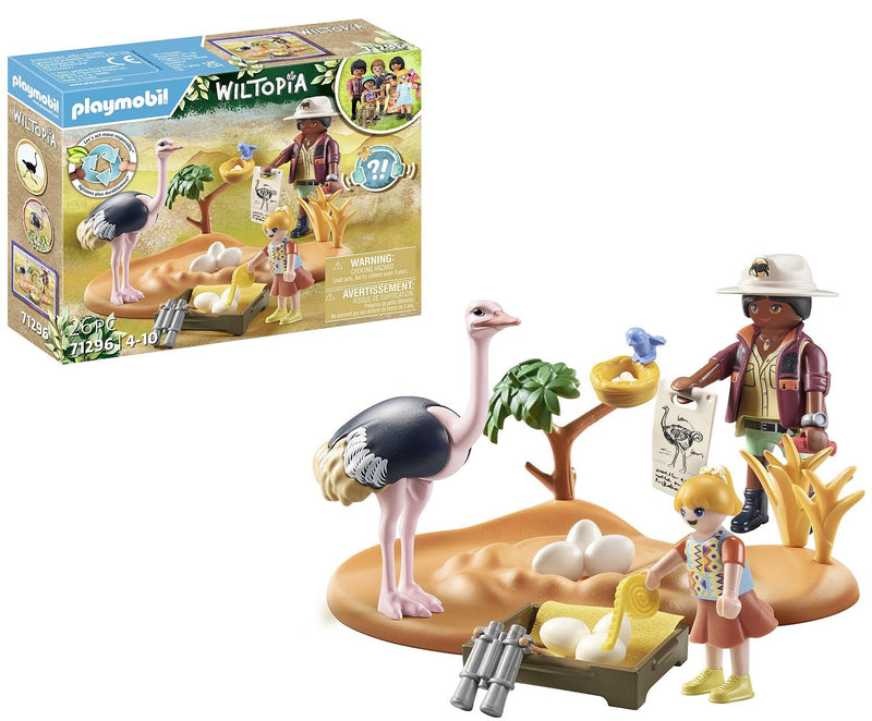 Playmobil 71296 Wiltopia Ostrich Nest, Safari experience with Animal Learning Effect, Educational Toy made of Sustainable material, Fun Imaginative Role-Play, PlaySets Suitable for Children Ages 4+
