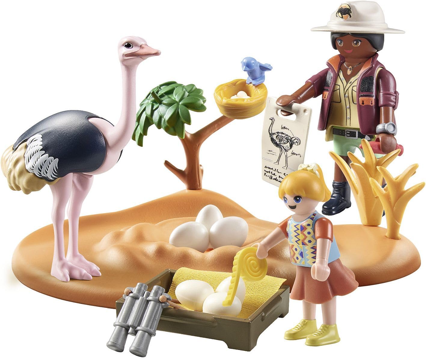 Playmobil 71296 Wiltopia Ostrich Nest, Safari experience with Animal Learning Effect, Educational Toy made of Sustainable material, Fun Imaginative Role-Play, PlaySets Suitable for Children Ages 4+