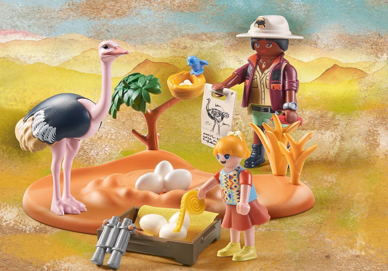 Playmobil 71296 Wiltopia Ostrich Nest, Safari experience with Animal Learning Effect, Educational Toy made of Sustainable material, Fun Imaginative Role-Play, PlaySets Suitable for Children Ages 4+