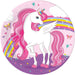 Procos 93757 Unicorn Rainbow Colours 23 cm Pack of 8 FSC Disposable Paper Plates Birthday Theme Party, Multicoloured