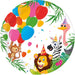 Procos 93779 93779 Jungle Balloons Plates 23 cm Pack of 8 FSC Disposable Paper Plates Birthday Theme Party Jungle Balloons Multicoloured