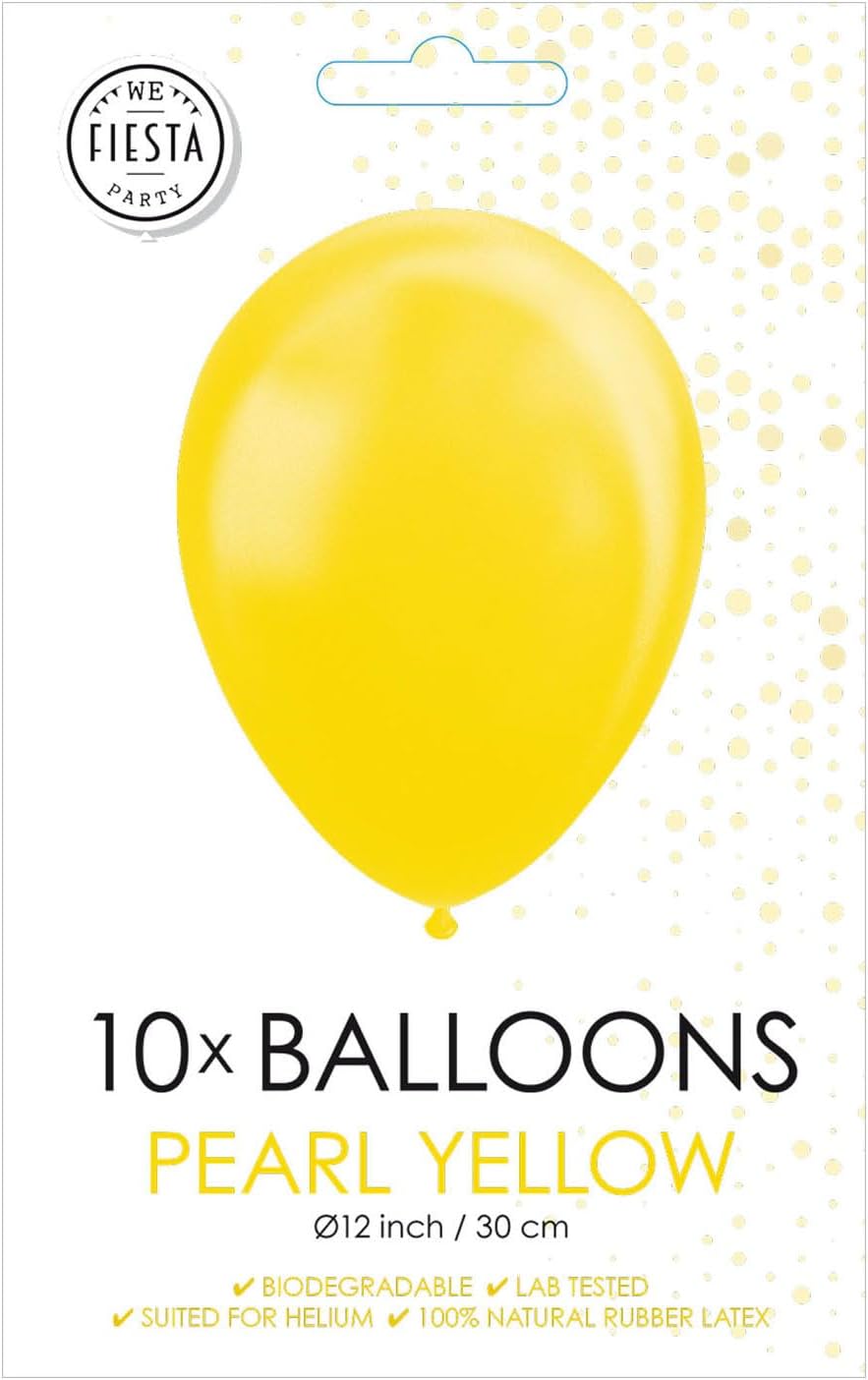 Globos Ballonnen metallic 30 cm latex geel 10 stuks