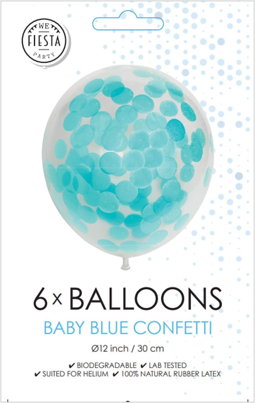 Confetti Balloons Papier Konfetti Baby Blau 30 cm, 6st.