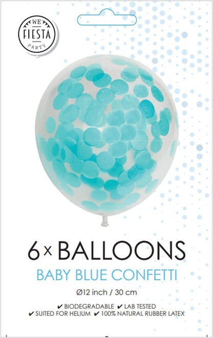Confetti Balloons Papier Konfetti Baby Blau 30 cm, 6st.