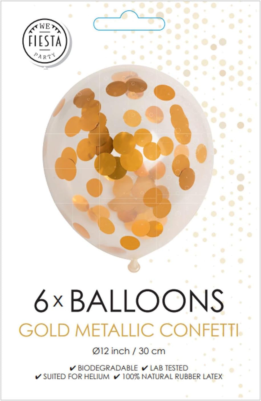 Globos Ballonnen - Confetti - Metallic Goud - 30cm - 6st.