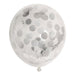Globos Balloons - Confetti - Metallic Cilver - 30 cm - Pack of 6