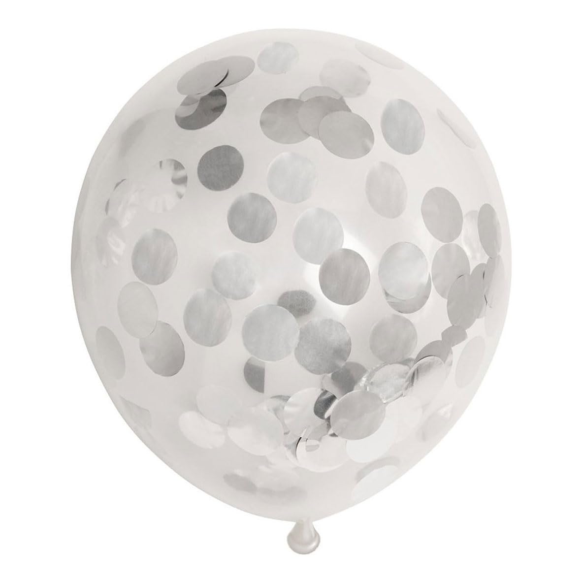Globos Balloons - Confetti - Metallic Cilver - 30 cm - Pack of 6
