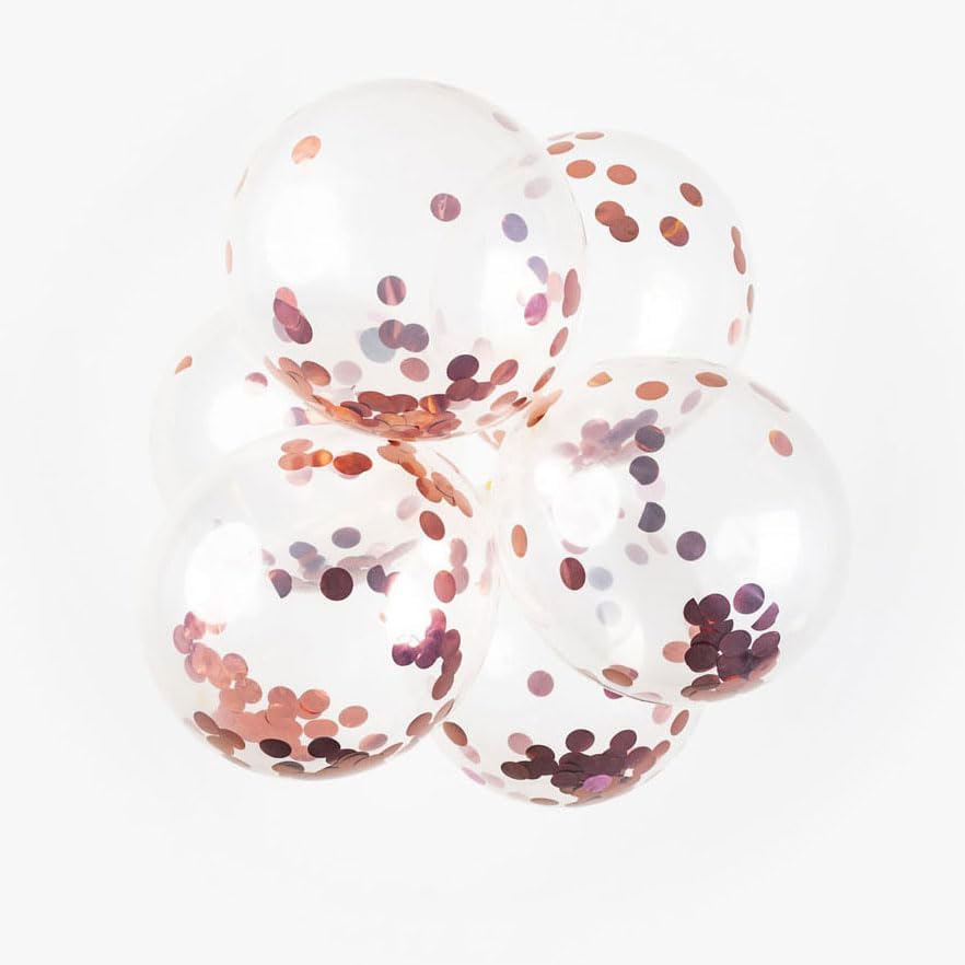 Globos - Confetti ballonnen papieren confetti metallix rose goud 6st.