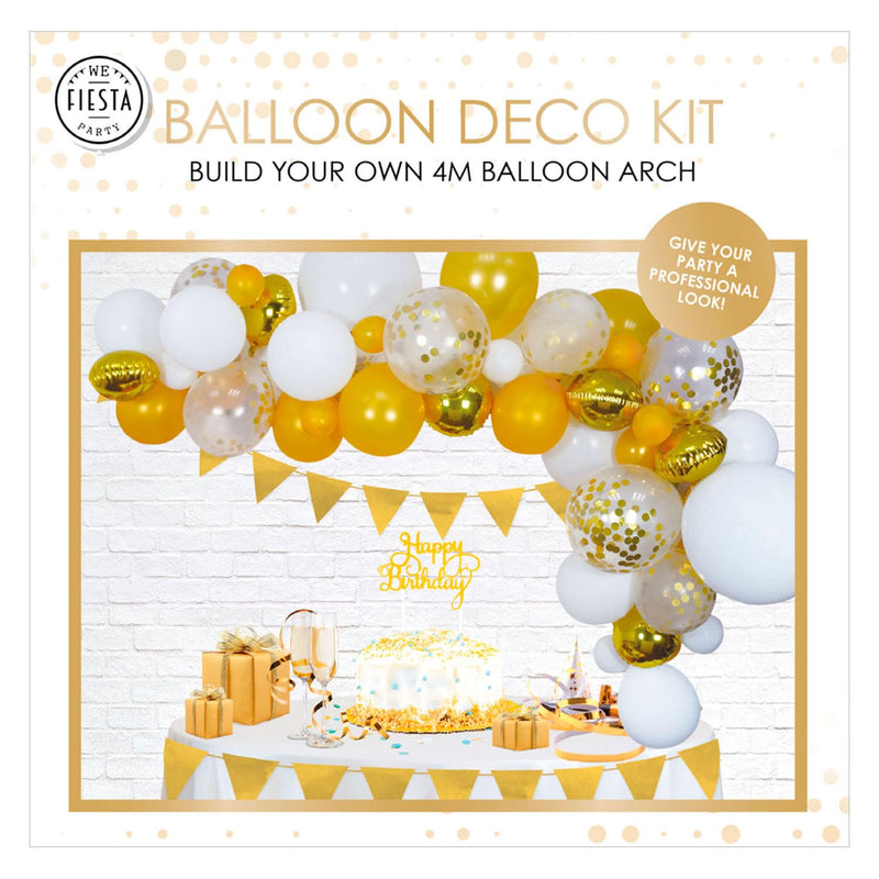 Globos Balloon Garland Craft Set in Gold, 71-Piece Balloon Garland Decoration 50th Birthday Golden Balloon Decoration for 50th Birthday