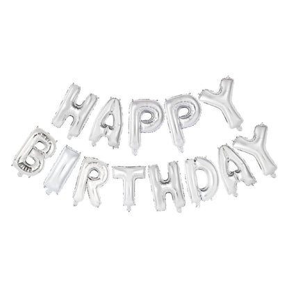Globos Nordic Foil Balloon Happy Birthday 300 x 300 x 36 cm Silver