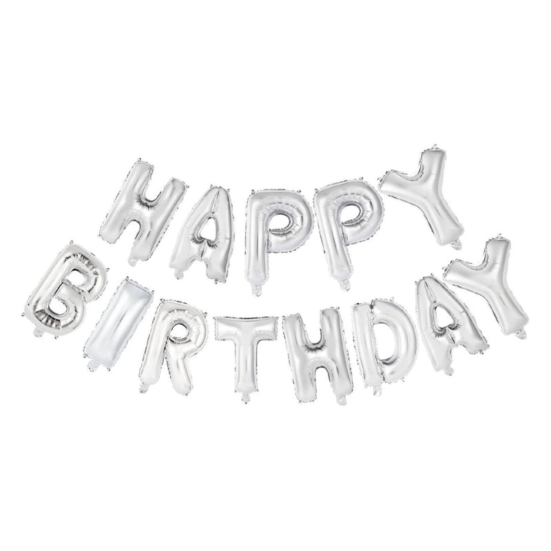 Globos Nordic Foil Balloon Happy Birthday 300 x 300 x 36 cm Silver