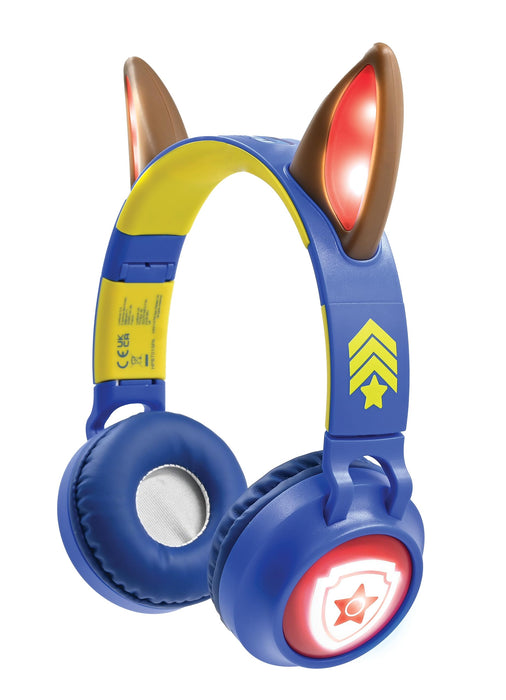 Lexibook, Paw Patrol, Auriculares 2 en 1 inalámbricos y con Cable con Orejas de persecución, Sonido Limitado a 85 dB, Efectos de luz, Plegable, Ajustable, Recargable, Azul, HPBT015PA