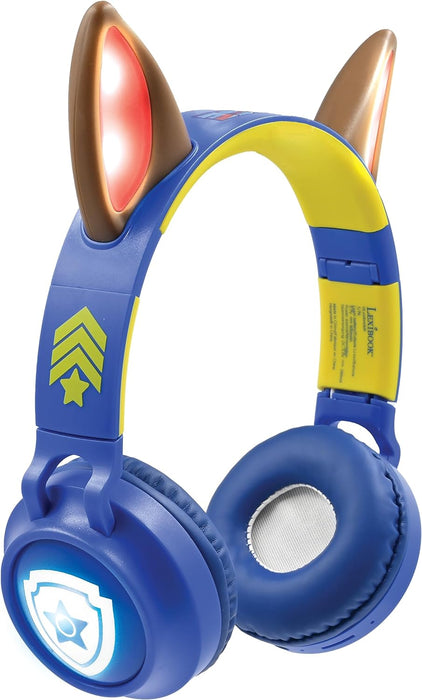 Lexibook, Paw Patrol, Auriculares 2 en 1 inalámbricos y con Cable con Orejas de persecución, Sonido Limitado a 85 dB, Efectos de luz, Plegable, Ajustable, Recargable, Azul, HPBT015PA