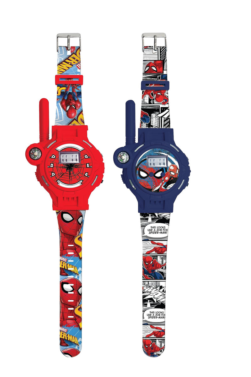 Lexibook, Spider-Man, Walkie-Talkies Watches, 2 pieces, range up to 200m/600 feet, flashlight, compass, rechargeable, Blue/red, DMWTW1SP