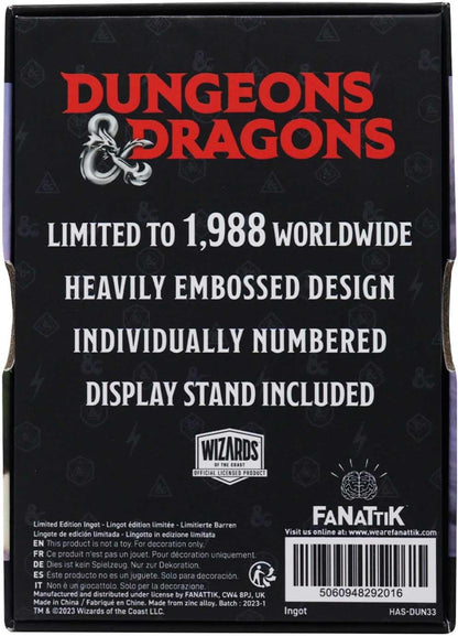 Fanattik Dungeons & Dragons Lingot 35th Anniversary Legend of Drizzt Limited Edition