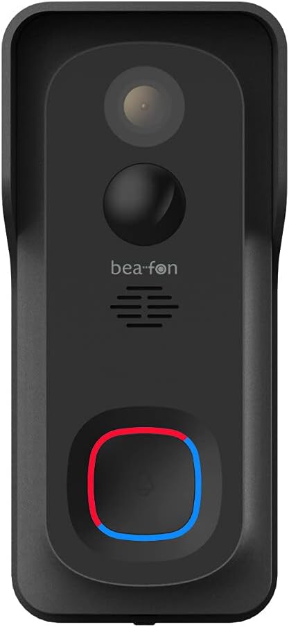 Beafon, Smarthome, Visitor 1V, Outdoor Videotürklingel mit Glocke, Kamera Full HD 2 MP, 2,4G WiFi, Akku 6700 mAh (kabellos), Schutzklasse IP 54, autom. Alarmauslöser, Echtzeitvideos