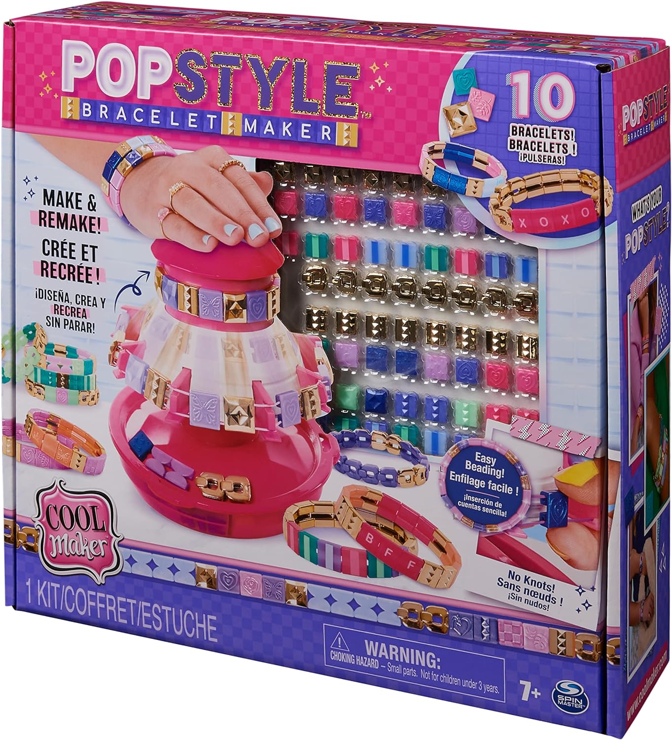 Cool MAKER PopStyle Bracelet Maker, 170 Stylish Beads, 10 Bracelets, Storage, Friendship Bracelet-Making Kit, DIY Arts and Crafts Kids’ Toys for Girls