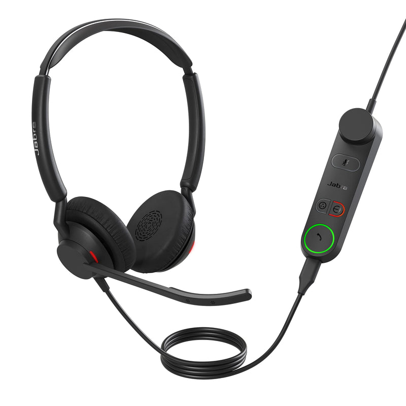 Jabra Engage 50 II Wired Stereo Headset with Link Call Control, Noise-Cancelling 3-Mic Technology and USB-A Cable - Works with all Leading Unified Communications Platforms such as Zoom & Unify - Black