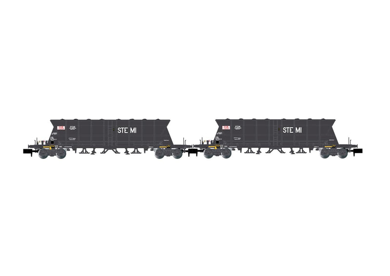 Sncf, 2-Unit Pack 4-Axle Coal Hopper Wagons Faoos ``S.G.W. / Stemi``, Ep. Iv