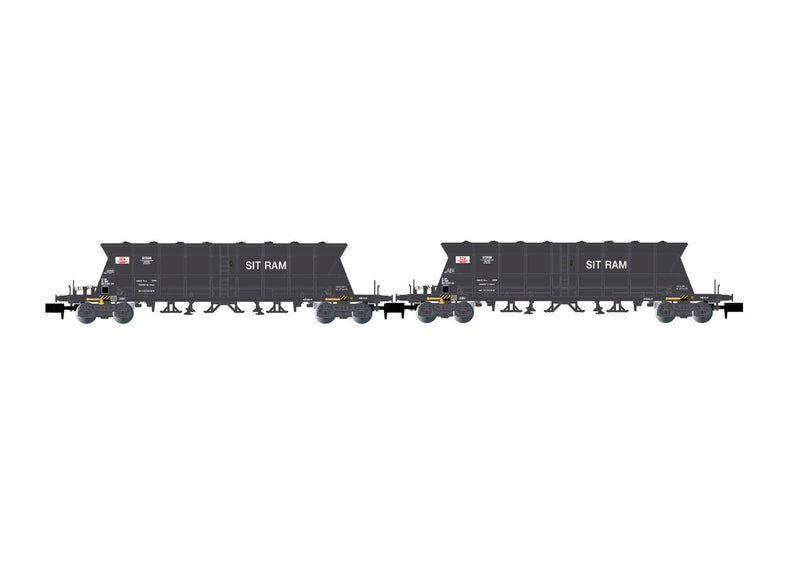 Sncf, 2-Unit Pack 4-Axle Coal Hopper Wagons Faoos ``S.G.W. / Sitram``, Ep. Iv