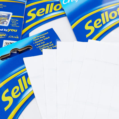 Sellotape Sticky Fixers Double-sided 12x25mm 140 Pads Ref 1445422  Pack of 6 140 Pads Single