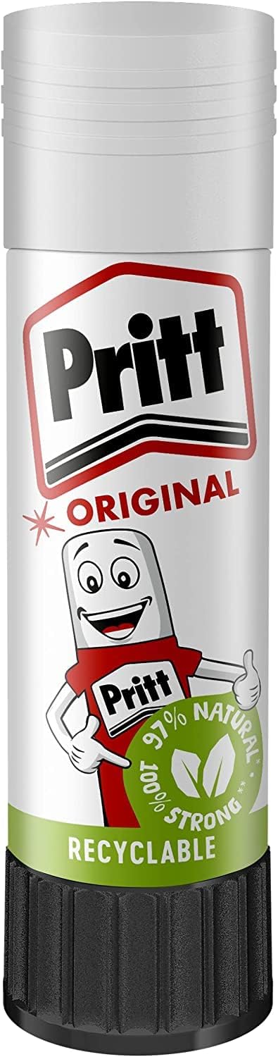 Pritt Glue Stick, Safe & Child-Friendly Craft Glue for Arts & Crafts Activities, Strong-Hold adhesive for School & Office Supplies, 22 g (Pack of 3