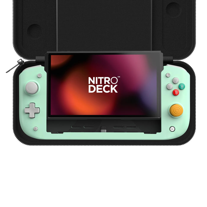 CRKD Nitro Deck Limited Edition with Carry Case - Professional Handheld Deck with Zero Stick Drift for Nintendo Switch and Switch OLED (Retro Mint - Crystal Collection