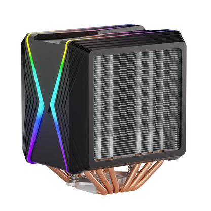 Redragon C218 Dual Tower CPU Air Cooler, A-RGB CPU Cooling Fan, 120mm PWM Low Noise, 6 Heat Pipes Aluminium Heatsink PBT Shell Cover, for Intel 1700/115X/1200, AMD AM4/AM5