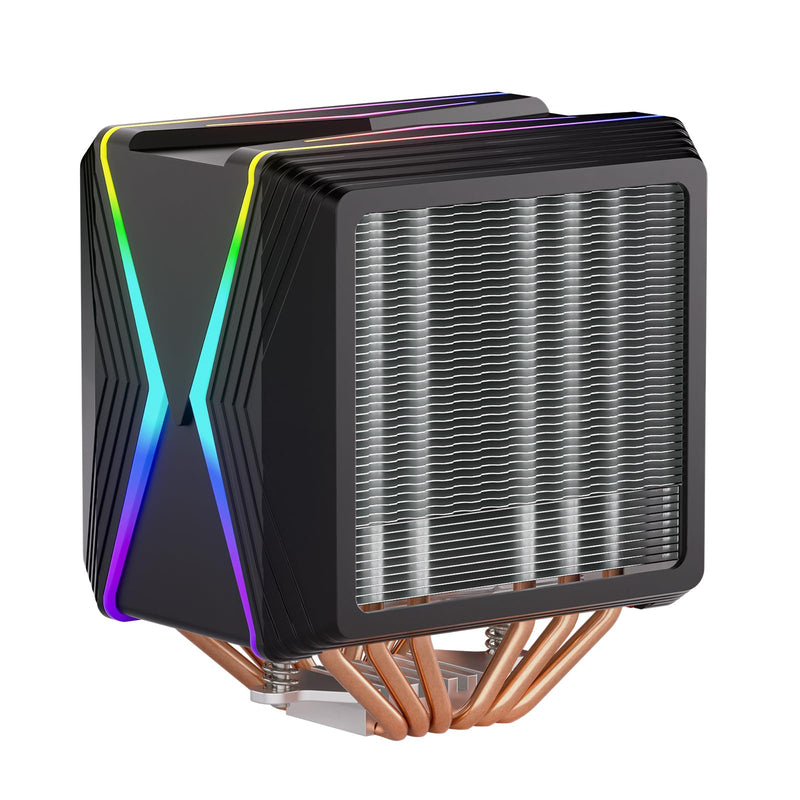 Redragon C218 Dual Tower CPU Air Cooler, A-RGB CPU Cooling Fan, 120mm PWM Low Noise, 6 Heat Pipes Aluminium Heatsink PBT Shell Cover, for Intel 1700/115X/1200, AMD AM4/AM5