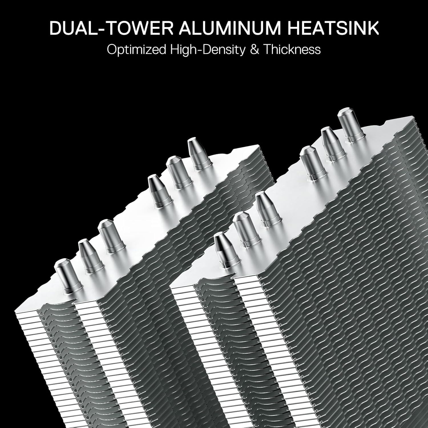 Redragon C218 Dual Tower CPU Air Cooler, A-RGB CPU Cooling Fan, 120mm PWM Low Noise, 6 Heat Pipes Aluminium Heatsink PBT Shell Cover, for Intel 1700/115X/1200, AMD AM4/AM5