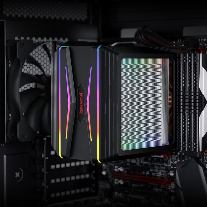 Redragon C218 Dual Tower CPU Air Cooler, A-RGB CPU Cooling Fan, 120mm PWM Low Noise, 6 Heat Pipes Aluminium Heatsink PBT Shell Cover, for Intel 1700/115X/1200, AMD AM4/AM5