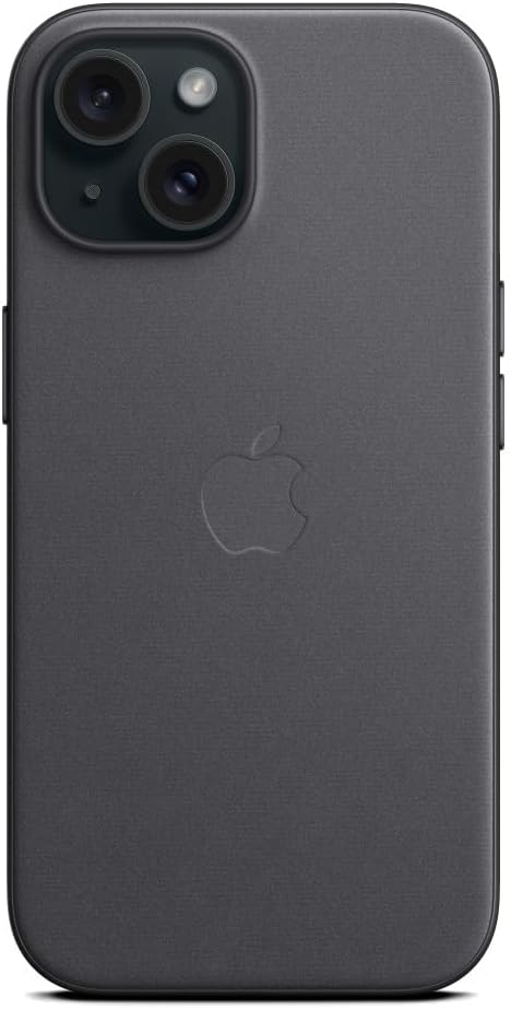 Apple - Back Cover For Mobile Phone - Magsafe Compatibility - Microtwill, Finewoven - Black - For Iphone 15