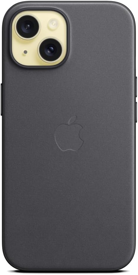 Apple - Back Cover For Mobile Phone - Magsafe Compatibility - Microtwill, Finewoven - Black - For Iphone 15