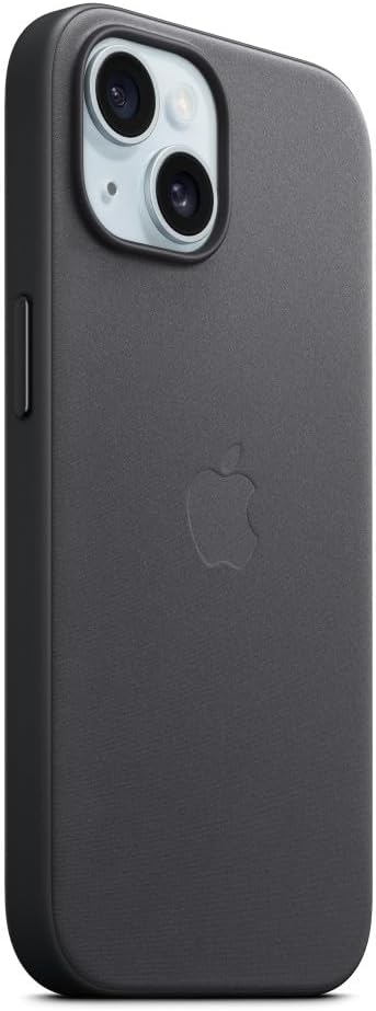 Apple - Back Cover For Mobile Phone - Magsafe Compatibility - Microtwill, Finewoven - Black - For Iphone 15