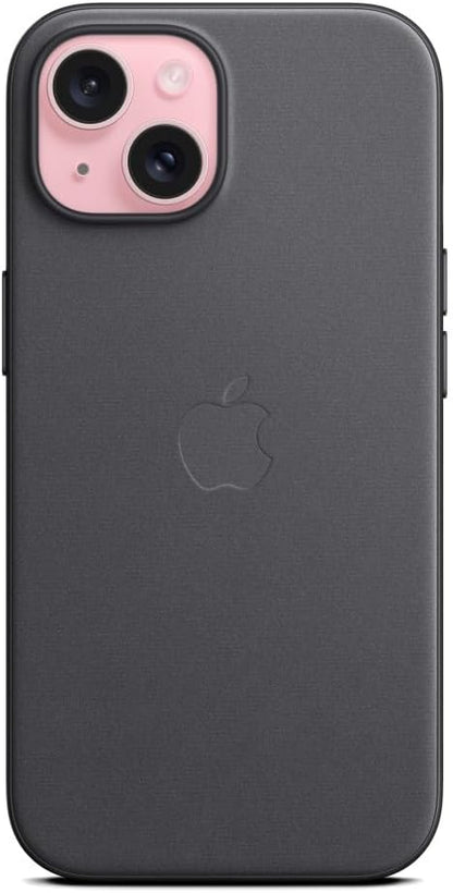 Apple - Back Cover For Mobile Phone - Magsafe Compatibility - Microtwill, Finewoven - Black - For Iphone 15