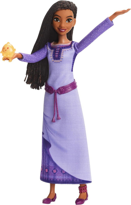 Mattel Disney Wish singende Asha of Rosas Modepuppe & Star Figur, beweglich mit abnehmbarem Outfit, singt "This Wish" auf