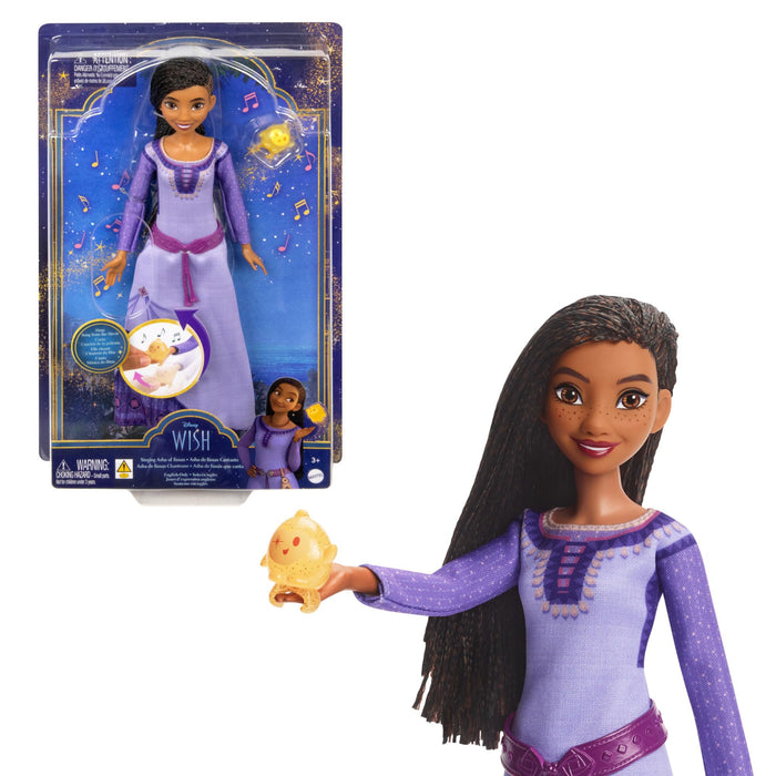 Mattel Disney Wish singende Asha of Rosas Modepuppe & Star Figur, beweglich mit abnehmbarem Outfit, singt "This Wish" auf