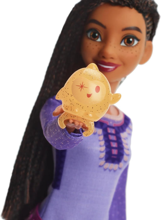 Mattel Disney Wish singende Asha of Rosas Modepuppe & Star Figur, beweglich mit abnehmbarem Outfit, singt "This Wish" auf