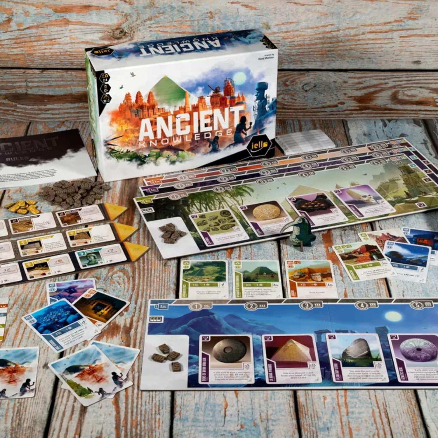 IELLO: Ancient Knowledge - Strategy Card Game, Tableau Building, Ages 12+, 2-4 Players, 30 Min Per Player