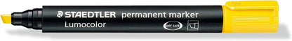 STAEDTLER Lumocolor Permanent Marker 350-1 Chisel Tip- Yellow (Pack of 10