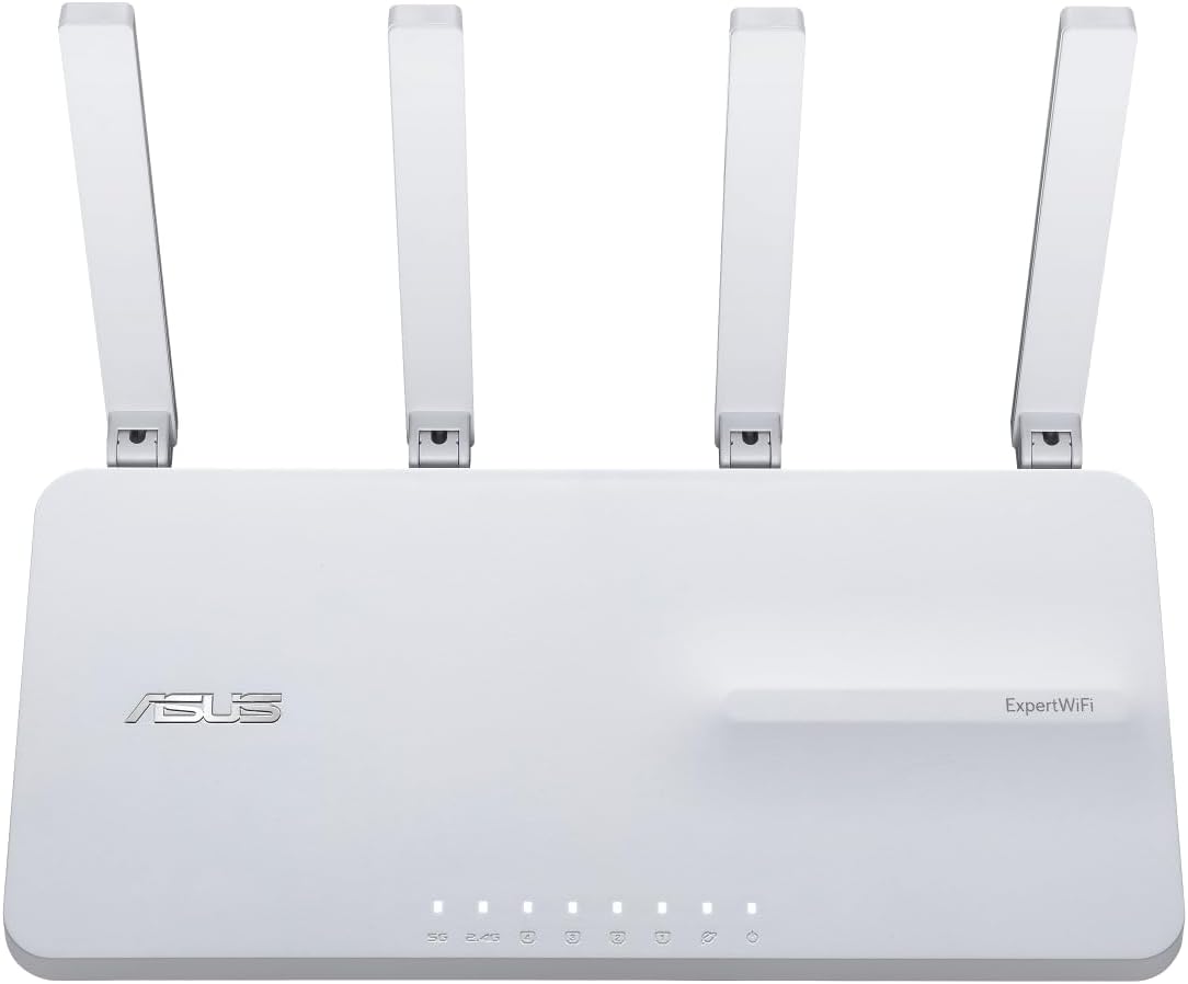 ASUS ExpertWiFi EBR63 (AX3000), All-in-One Access Point with Router, Switch and Security Gateway, Supports up to 5 SSIDs and VLAN, Customized Guest Portal, Commercial-grade Network Security