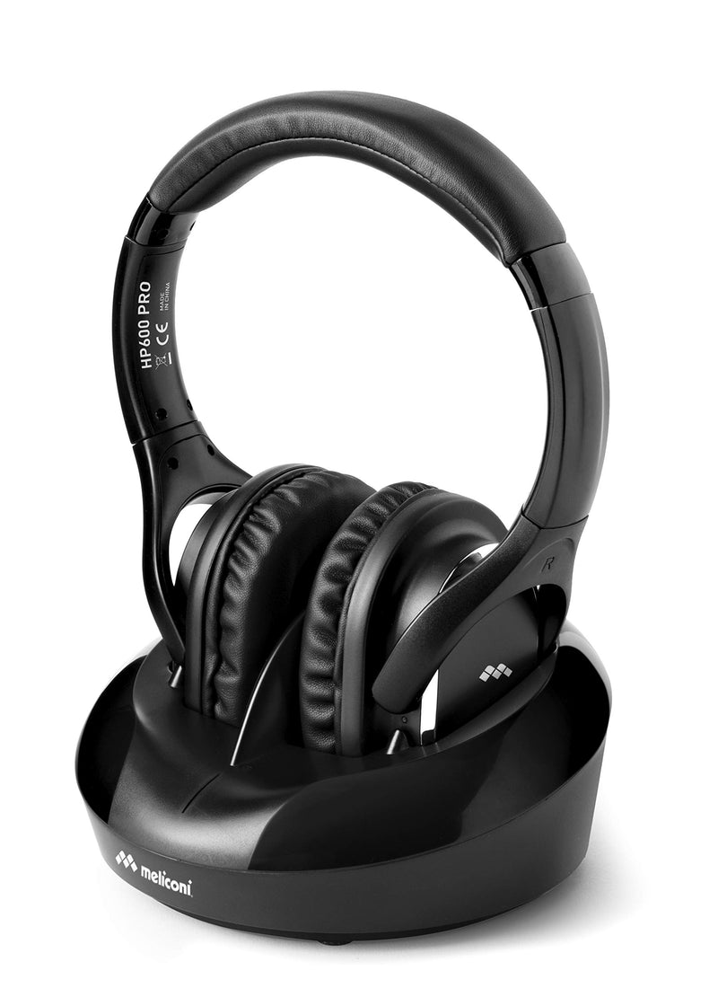 MELICONI 497313 Casque TV HP 600 PRO sans fil - Noir