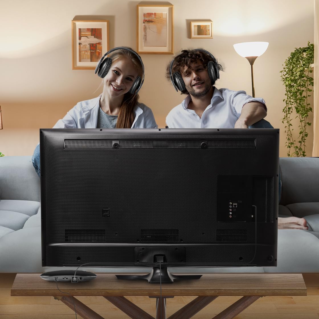 Meliconi HP Easy Digital Bundle, 2 Wireless Stereo TV Headsets, 100% Digital, with Analog/Digital Audio Input and Dimensional Transmitter Base Black Single