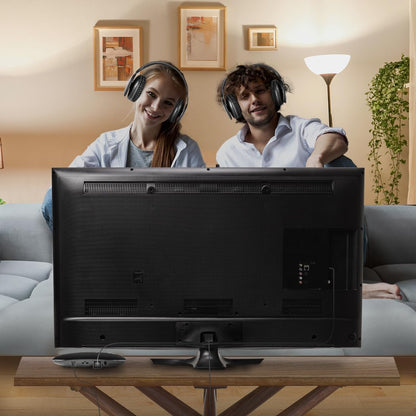 Meliconi HP Easy Digital Bundle, 2 Wireless Stereo TV Headsets, 100% Digital, with Analog/Digital Audio Input and Dimensional Transmitter Base Black Single
