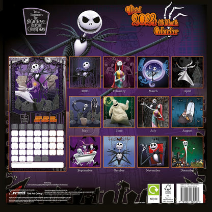 Calendario Disney The Nightmare Before Christmas 2024 – Calendario mensile con vista 30 cm x 30 cm, regali Disney per donne e uomini, regali Disney per ragazze e ragazzi, calendario per bambini