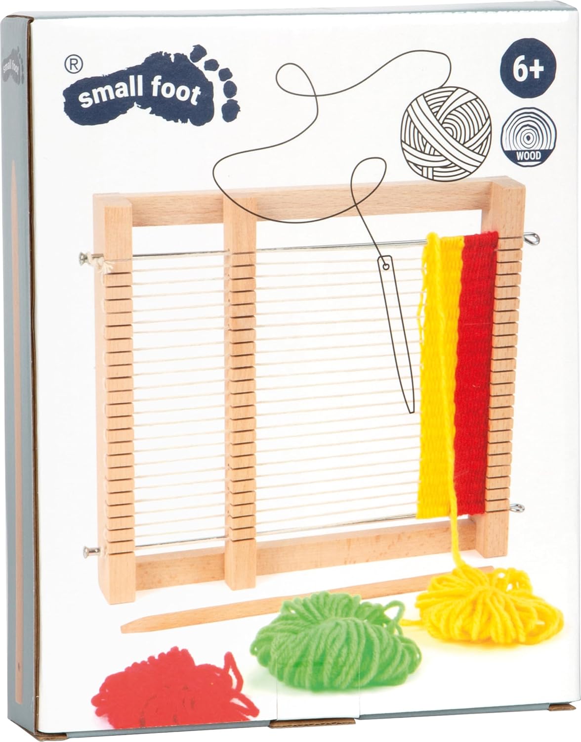 small foot 6889 "Compact" wooden weaving frame, incl. reversible comb and wool, from 6 years old
