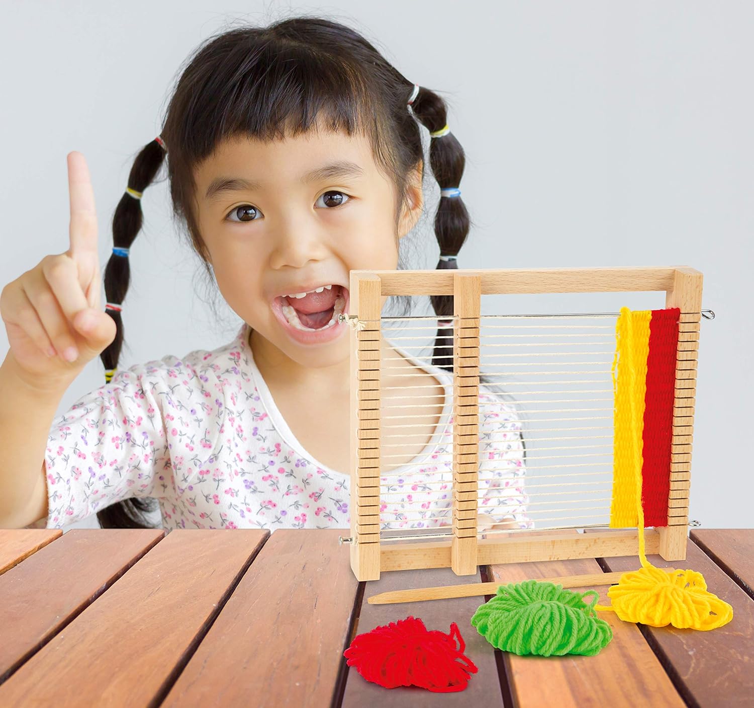 small foot 6889 "Compact" wooden weaving frame, incl. reversible comb and wool, from 6 years old