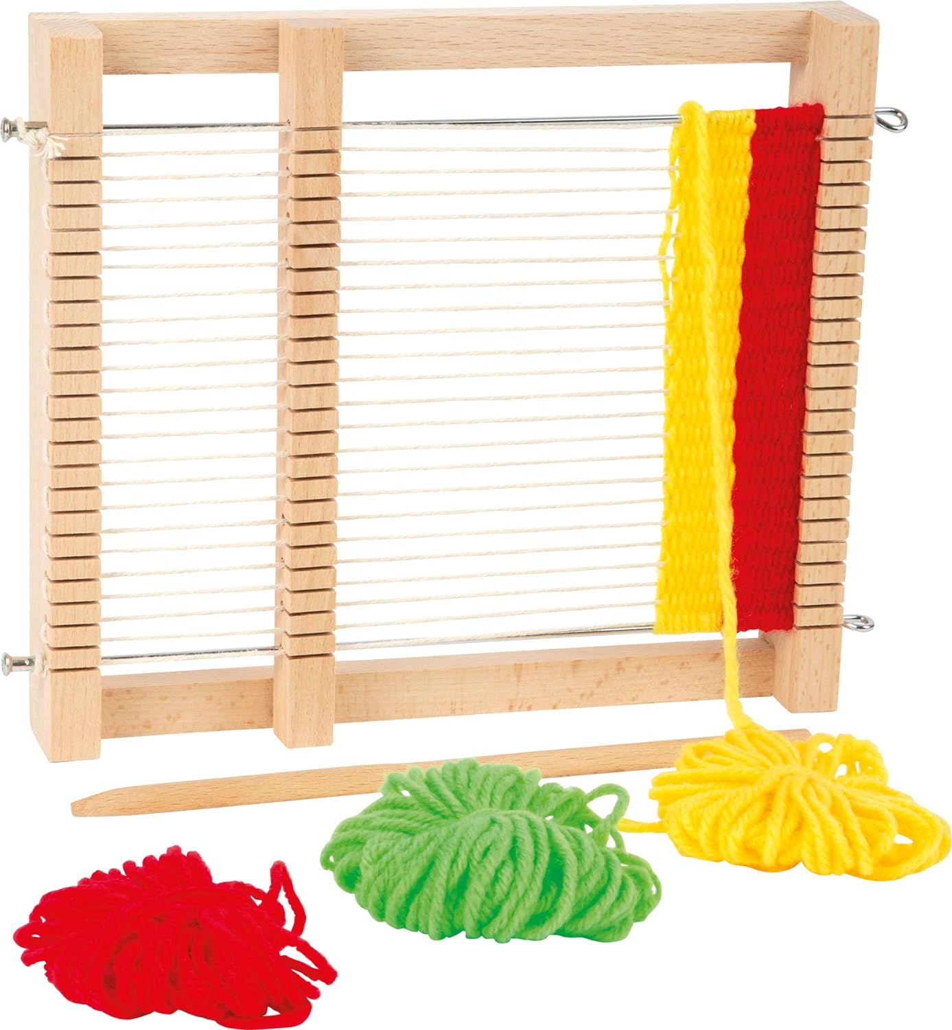 small foot 6889 "Compact" wooden weaving frame, incl. reversible comb and wool, from 6 years old