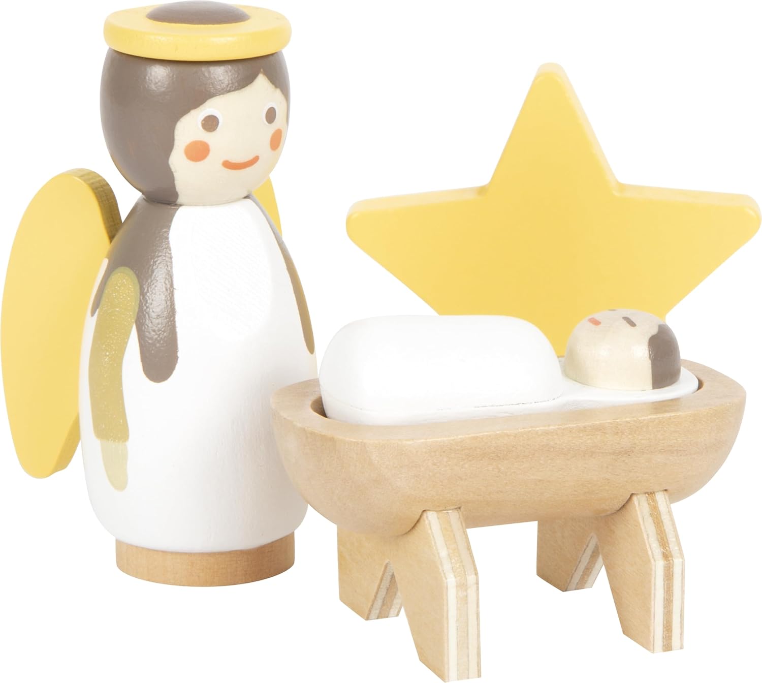 Small Foot Manger Play Set Made of Wood, Child-Friendly Christmas Decoration, 12356 Toys