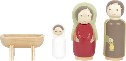 Small Foot Manger Play Set Made of Wood, Child-Friendly Christmas Decoration, 12356 Toys
